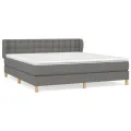 cadre de lit avec matelas Gris foncé 180x200cm Tissu