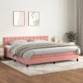 cadre de lit avec matelas Rose 200x200 cm Velours