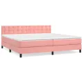 cadre de lit avec matelas Rose 200x200 cm Velours