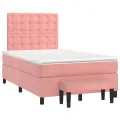 cadre de lit avec matelas Rose 120x200 cm Velours