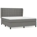 cadre de lit avec matelas Gris foncé 180x200cm Tissu
