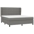 cadre de lit avec matelas Gris foncé 180x200cm Tissu