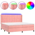 cadre de lit matelas et LED Rose 200x200 cm Velours