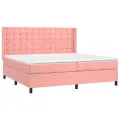 cadre de lit matelas et LED Rose 200x200 cm Velours