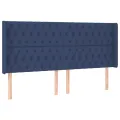 cadre de lit matelas et LED Bleu 180x200 cm Tissu