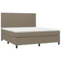 cadre de lit et matelas et LED Taupe 180x200cm Tissu