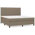 cadre de lit avec matelas Taupe 180x200 cm Tissu