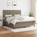 cadre de lit avec matelas Taupe 180x200 cm Tissu