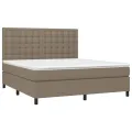 cadre de lit avec matelas Taupe 180x200 cm Tissu