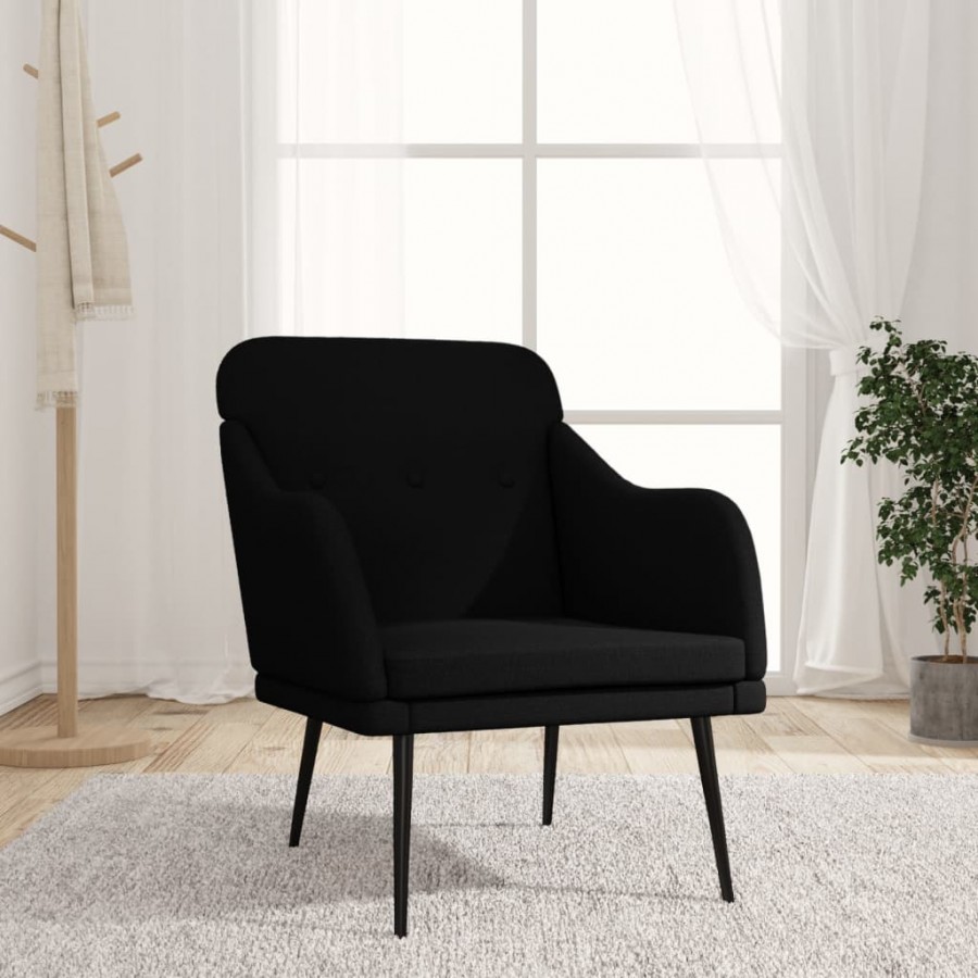 Fauteuil Noir 63x76x80 cm Tissu