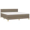 cadre de lit avec matelas LED Taupe 160x200 cm Tissu