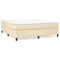 cadre de lit avec matelas Crème 180x200 cm Tissu