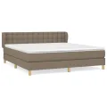 cadre de lit avec matelas Taupe 160x200 cm Tissu