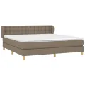 cadre de lit avec matelas Taupe 160x200 cm Tissu