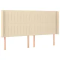 cadre de lit matelas et LED Crème 160x200 cm Tissu
