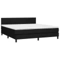 cadre de lit avec matelas LED Noir 180x200 cm Tissu