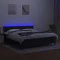 cadre de lit avec matelas LED Noir 180x200 cm Tissu