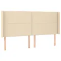 cadre de lit matelas LED Crème 180x200 cm Tissu