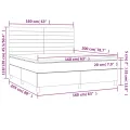 cadre de lit avec matelas Crème 160x200 cm Tissu