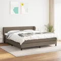 cadre de lit avec matelas Taupe 180x200 cm Tissu