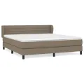 cadre de lit avec matelas Taupe 180x200 cm Tissu