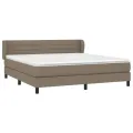 cadre de lit avec matelas Taupe 180x200 cm Tissu