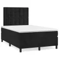 cadre de lit avec matelas noir 120x190 cm velours