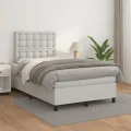 cadre de lit avec matelas blanc 120x190cm similicuir