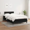 cadre de lit avec matelas noir 120x190 cm tissu