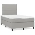 cadre de lit et matelas gris clair 120x190 cm tissu