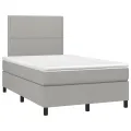 cadre de lit et matelas gris clair 120x190 cm tissu