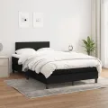 cadre de lit avec matelas noir 120x190 cm tissu