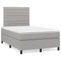 cadre de lit et matelas gris clair 120x190 cm tissu