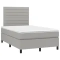 cadre de lit et matelas gris clair 120x190 cm tissu