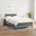 cadre de lit avec matelas gris foncé 120x190cm tissu