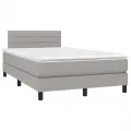 cadre de lit et matelas gris clair 120x190 cm tissu
