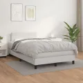 cadre de lit avec matelas blanc 120x190cm similicuir