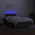 cadre de lit matelas LED gris foncé 120x190 cm tissu