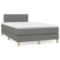 cadre de lit avec matelas gris foncé 120x190cm tissu