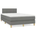 cadre de lit matelas LED gris foncé 120x190 cm tissu
