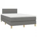 cadre de lit matelas LED gris foncé 120x190 cm tissu