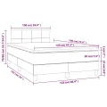 cadre de lit matelas LED gris foncé 120x190 cm tissu