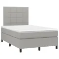 cadre de lit et matelas gris clair 120x190 cm tissu