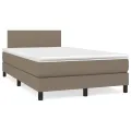 cadre de lit avec matelas taupe 120x190 cm tissu