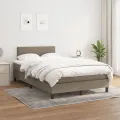 cadre de lit avec matelas taupe 120x190 cm tissu
