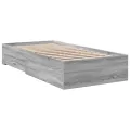 Cadre de lit et tiroirs sonoma gris 90x200 cm bois d'ingénierie
