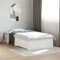 Cadre de lit avec tiroirs blanc 100x200 cm bois d'ingénierie