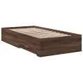 Cadre de lit et tiroirs chêne marron 100x200 cm bois ingénierie