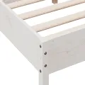 Cadre de lit avec tête de lit blanc 160x200 cm bois pin massif