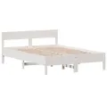 Cadre de lit avec tête de lit blanc 120x200 cm bois pin massif